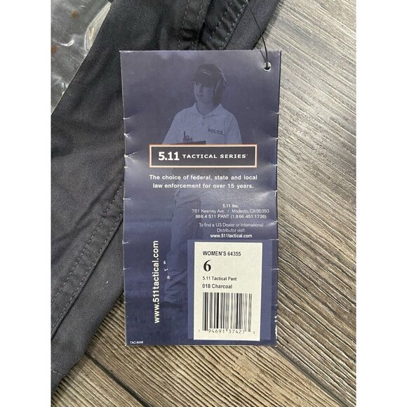 NWT Women's 5.11 Tactical Pants Cargo Canvas Charcoal Gray Size 6 New - Picture 2 of 4